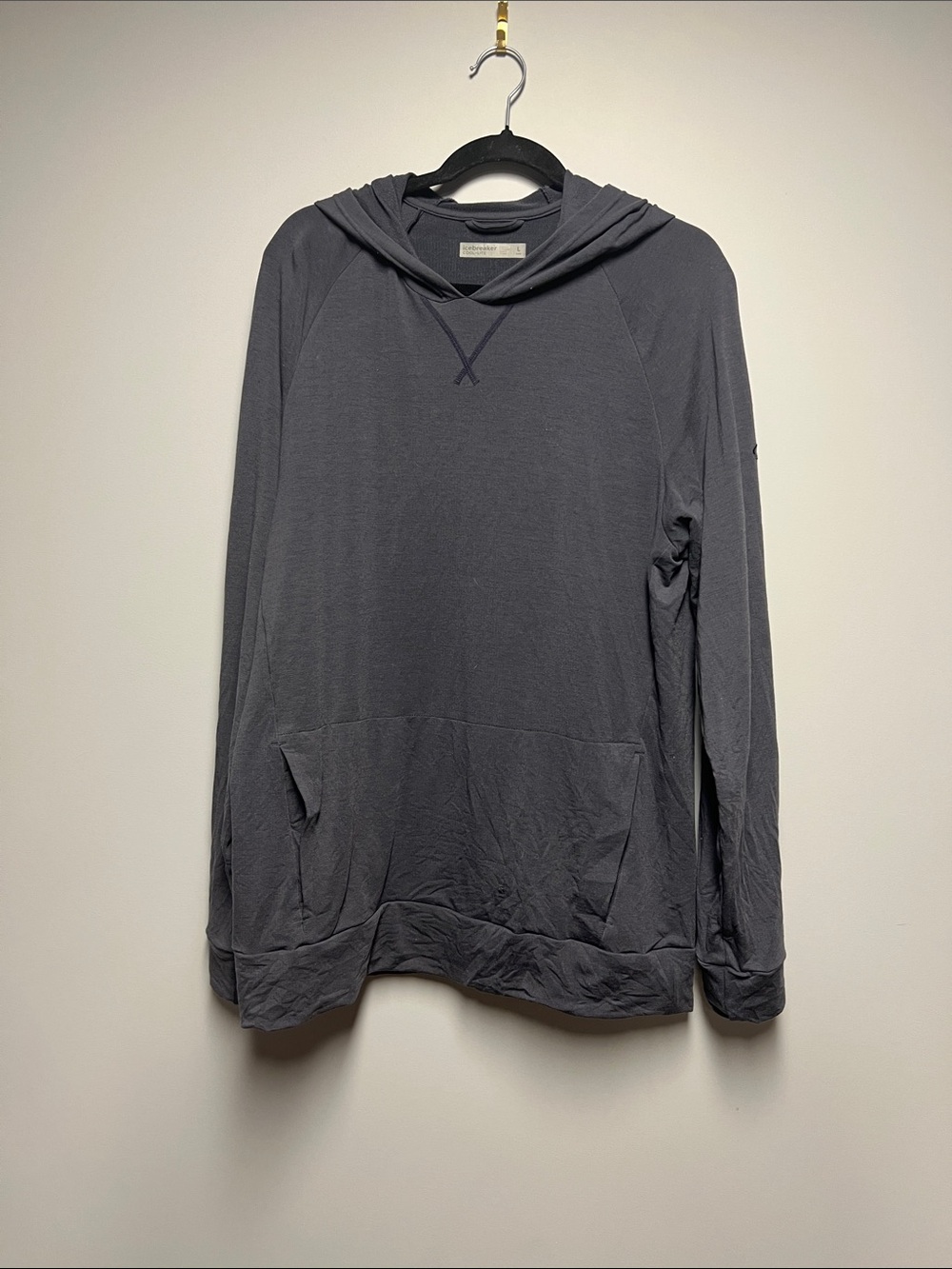 Icebreaker Men's Hooded Pullover - Charcoal Grayish blue